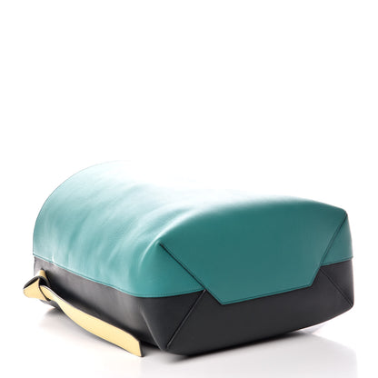 Celine Shiny Smooth Calfskin Small Twisted Cabas Turquoise Black 5 of 10