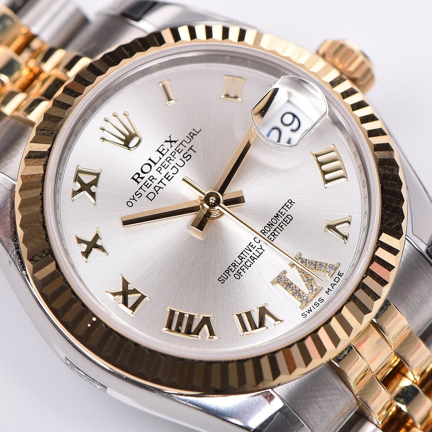 Stainless Steel 18K Yellow Gold Diamond DateJust 31mm Watch