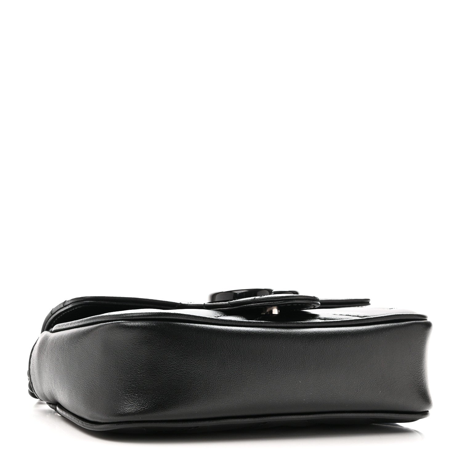 Gucci Calfskin Matelasse Monochrome GG Marmont Chain Belt Bag Black 4 of 10