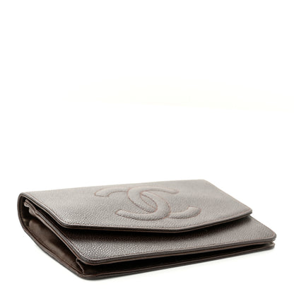 Chanel Caviar Timeless CC Wallet On Chain WOC Dark Brown 4 of 10
