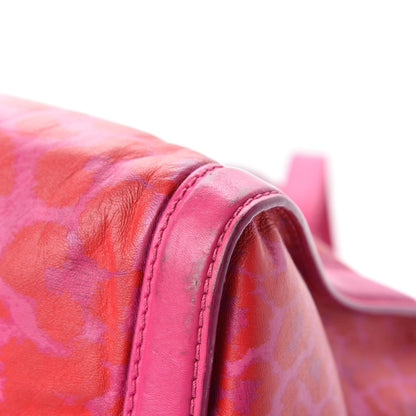 Alexander McQueen Calfskin Leopard Print Small Skull Padlock Zip Around Tote Pink 12 of 20