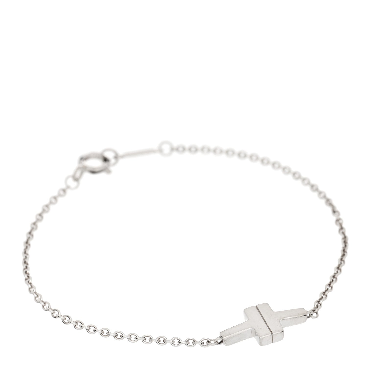 Tiffany Sterling Silver T Two Single Chain Bracelet 1 of 4