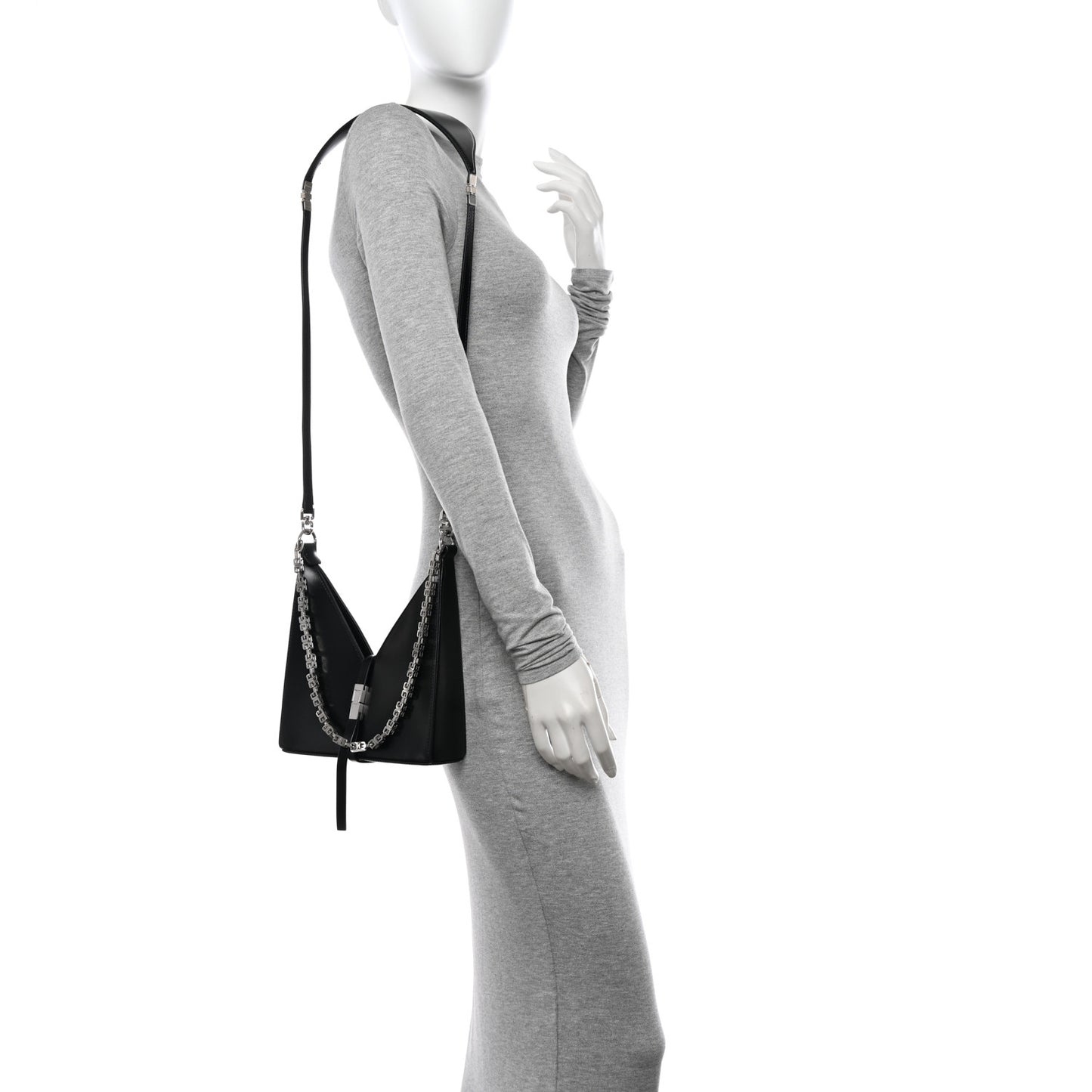 Box Calfskin Mini Cut Out Shoulder Bag Black