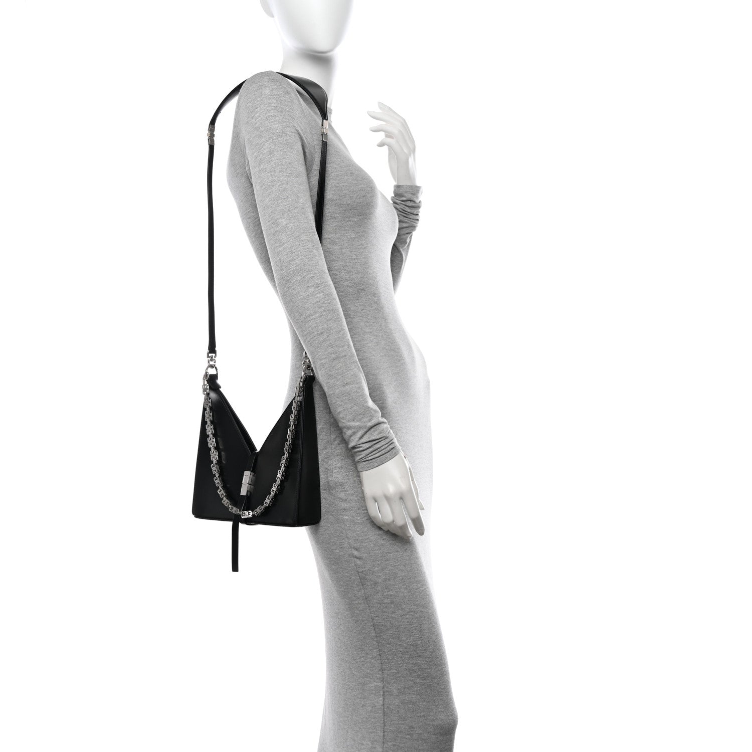Givenchy Box Calfskin Mini Cut Out Shoulder Bag Black 2 of 11