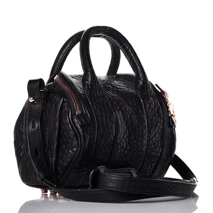Alexander Wang Pebbled Lambskin Mini Rockie Black Rose Gold Hardware 4 of 9