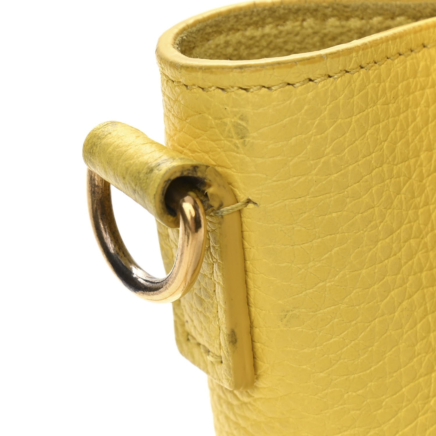 Celine Drummed Calfskin Nano Luggage Citron 14 of 14