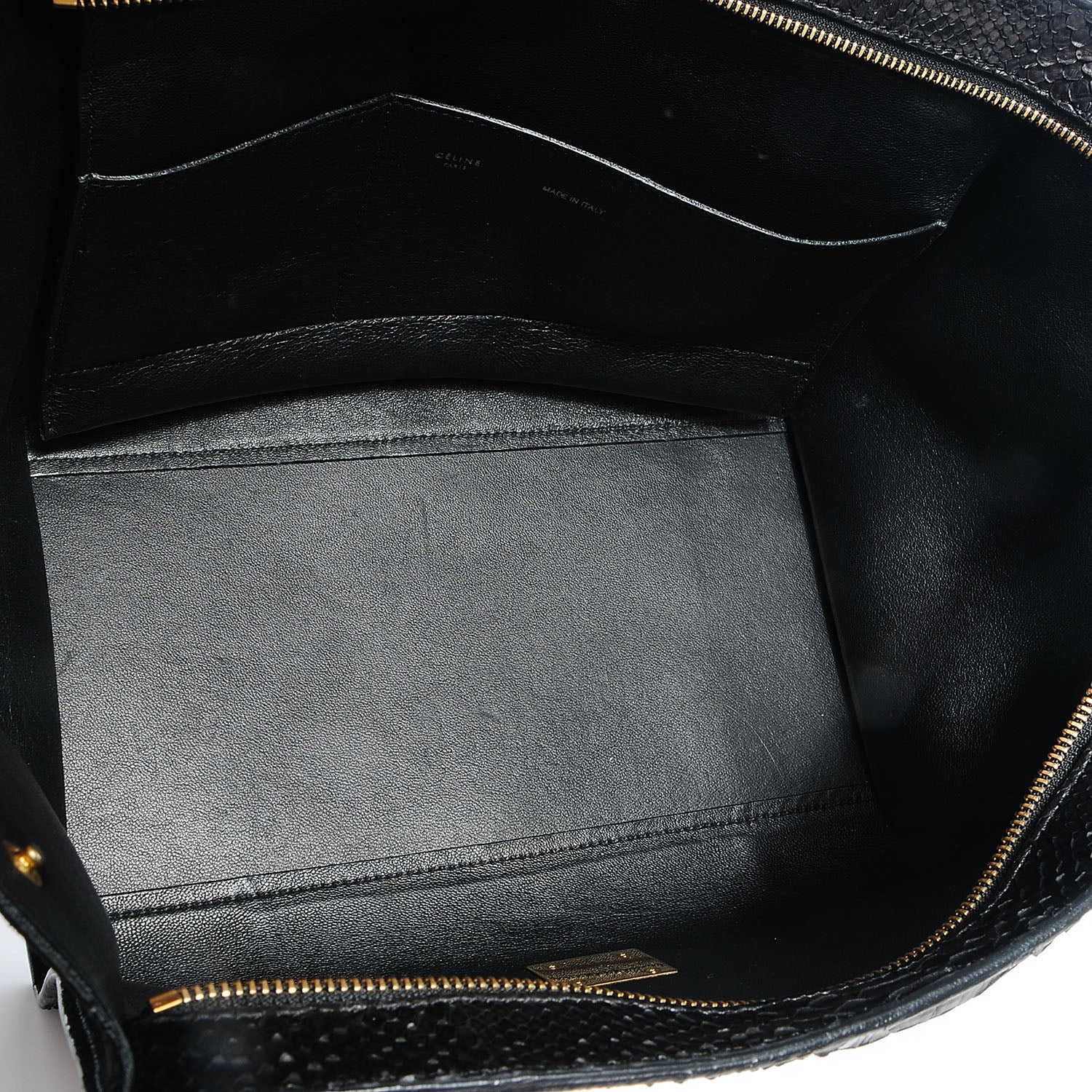 Celine Python and Suede Small Trapeze Black 6 of 8
