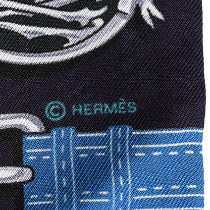 Hermes Silk Harnais des Presidents Twilly Aubergine Vert Miel 4 of 5