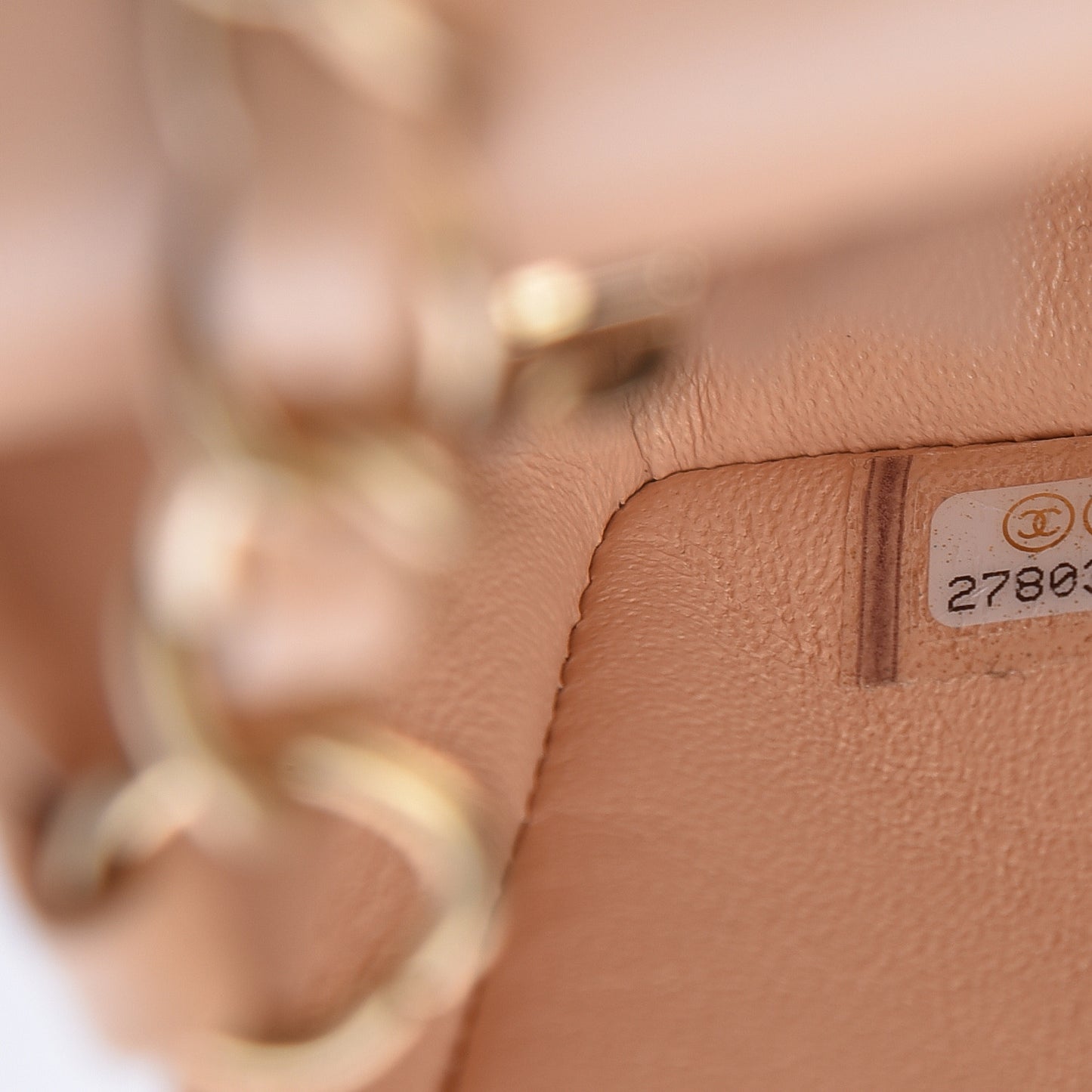 Lambskin Quilted Mini Rectangular Flap Beige