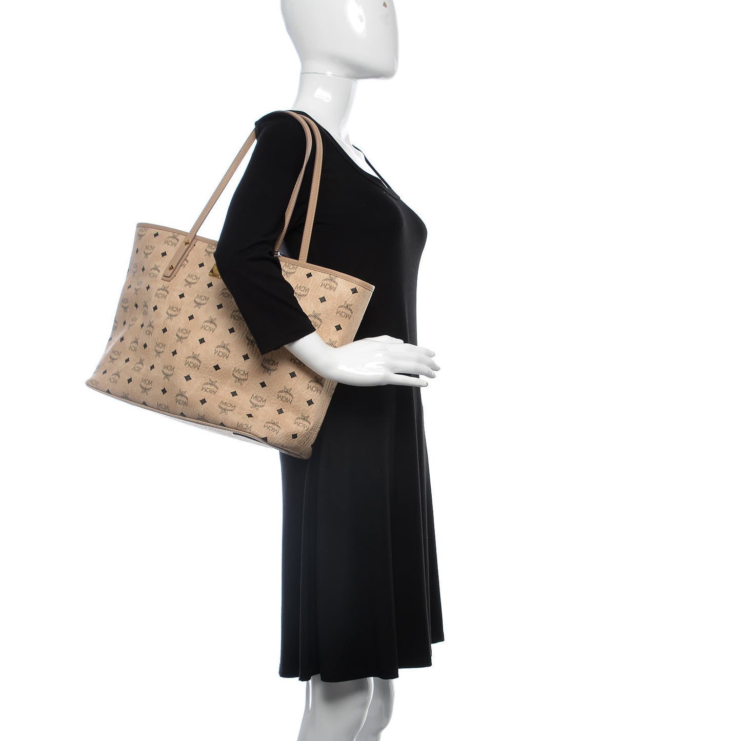 Visetos Medium Anya Shopping Tote Beige