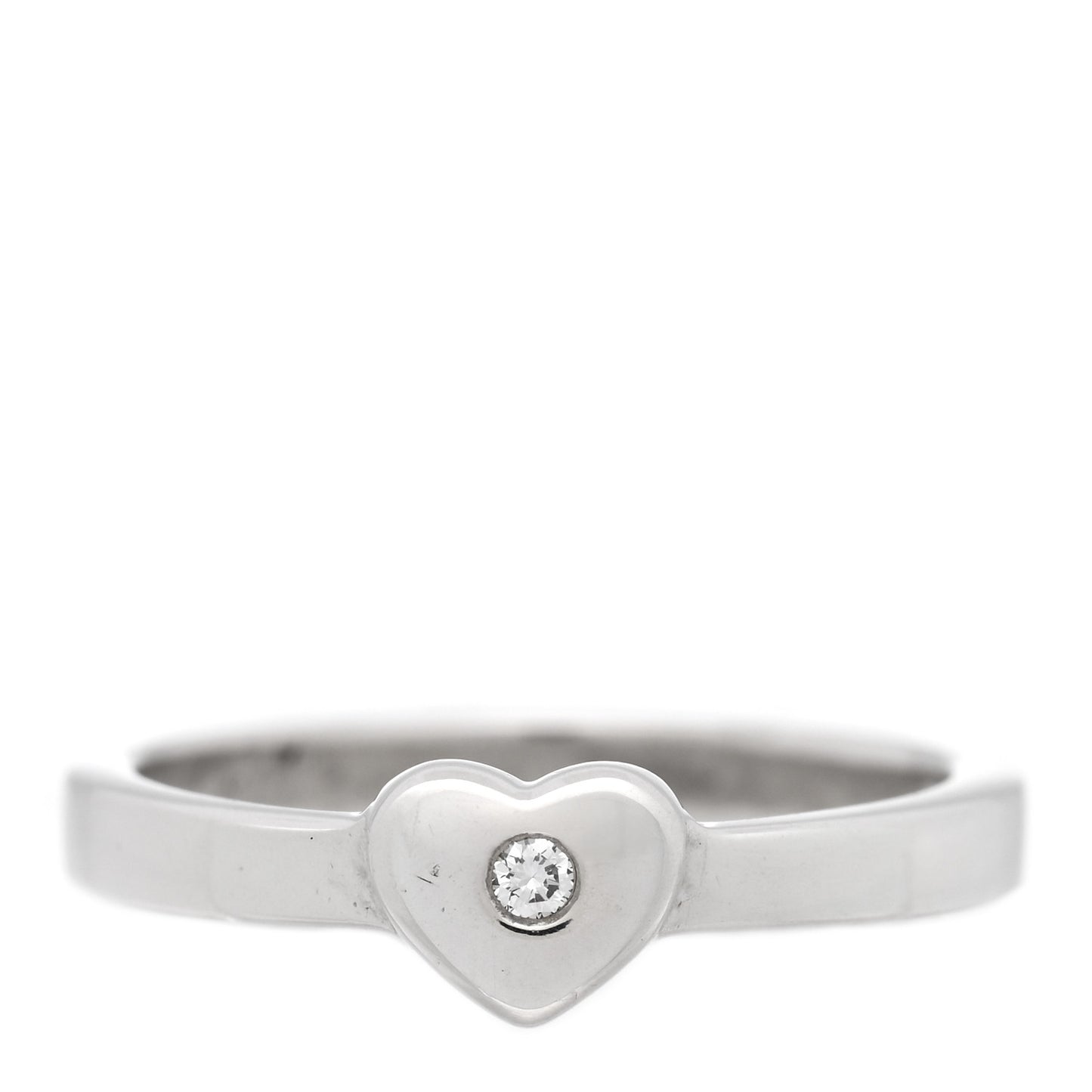 Sterling Silver Diamond Heart Ring 49 4.75