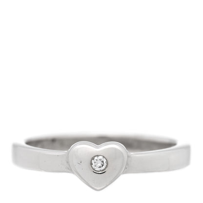Tiffany Sterling Silver Diamond Heart Ring 49 4.75 1 of 5