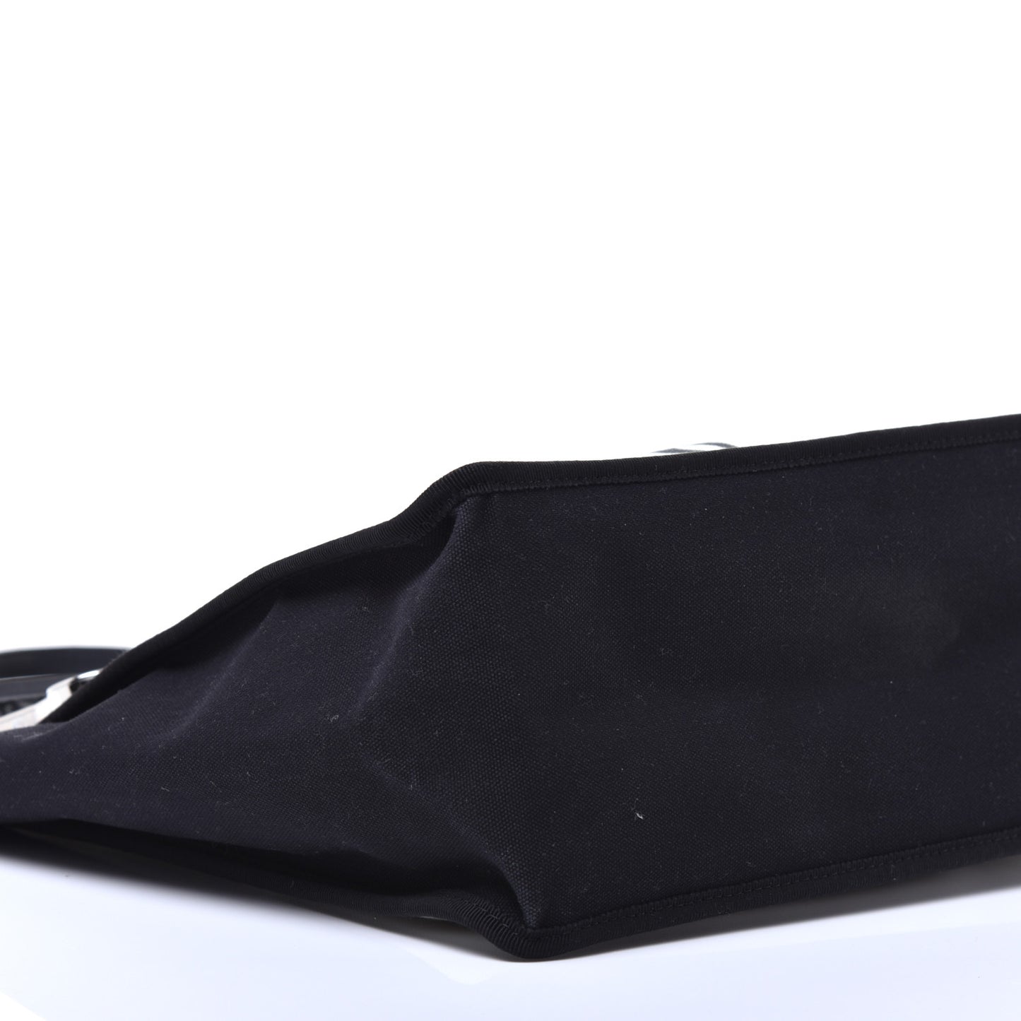 Canvas Calfskin Let's Demonstrate Small Tote White Black