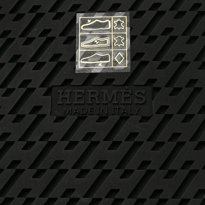 Hermes Calfskin Woolskin Mens Chypre Sandals 42 Black Ecru 8 of 9