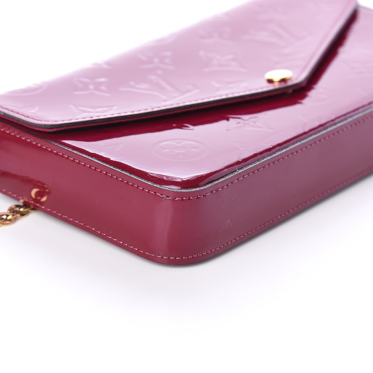 Louis Vuitton Vernis Felicie Chain Wallet Magenta 6 of 7