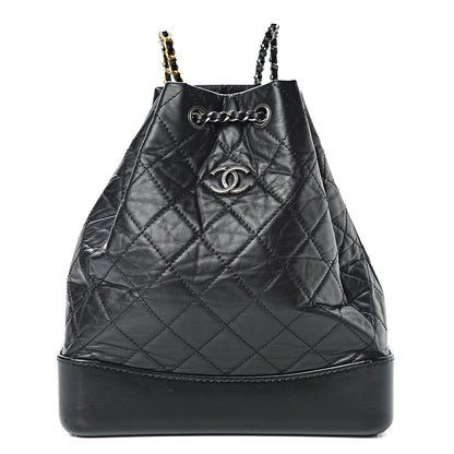 Chanel Aged Calfskin Quilted Gabrielle Backpack Black 1 of 13