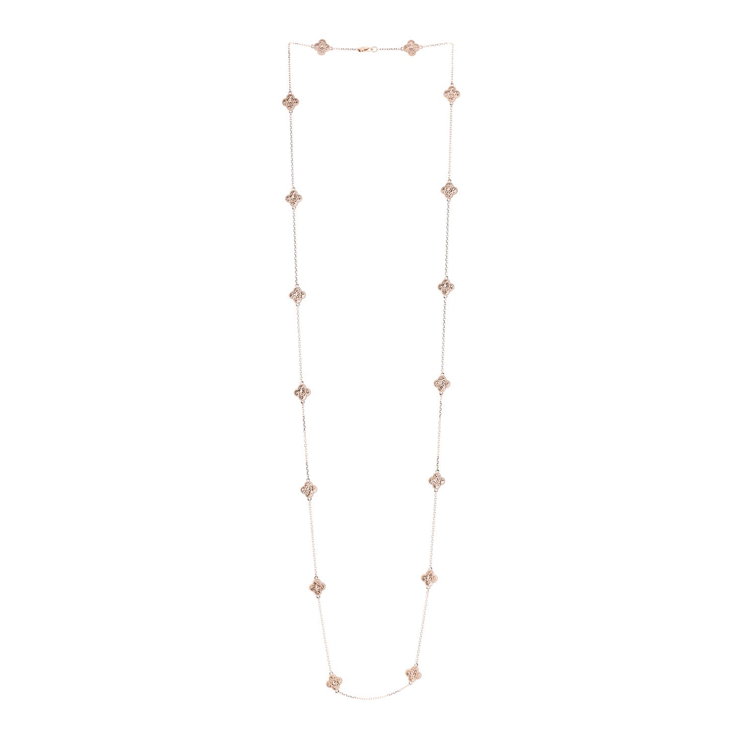 Van Cleef & Arpels 18K Rose Gold 16 Motifs Sweet Alhambra Necklace 3 of 7