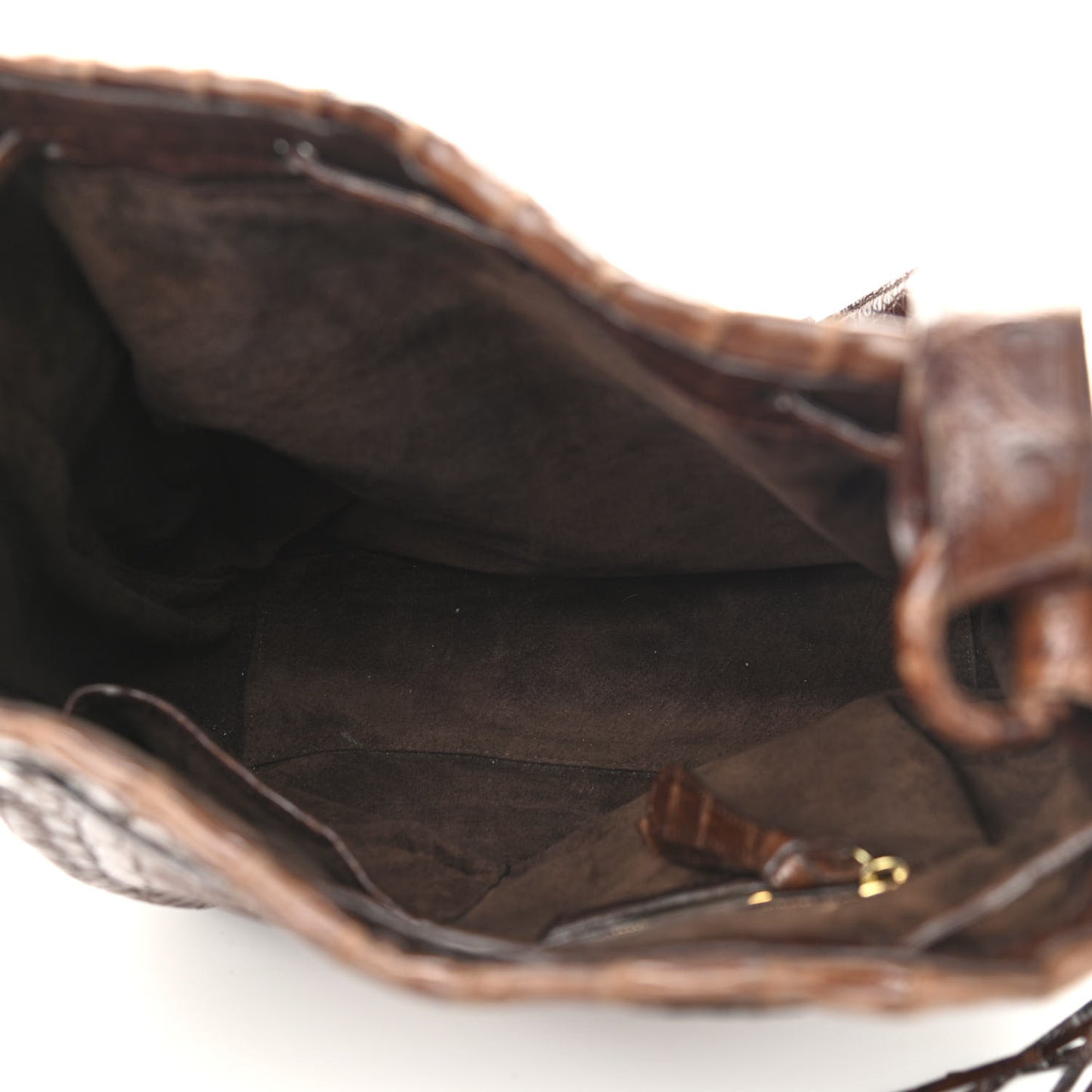 Crocodile Shoulder Bag Brown