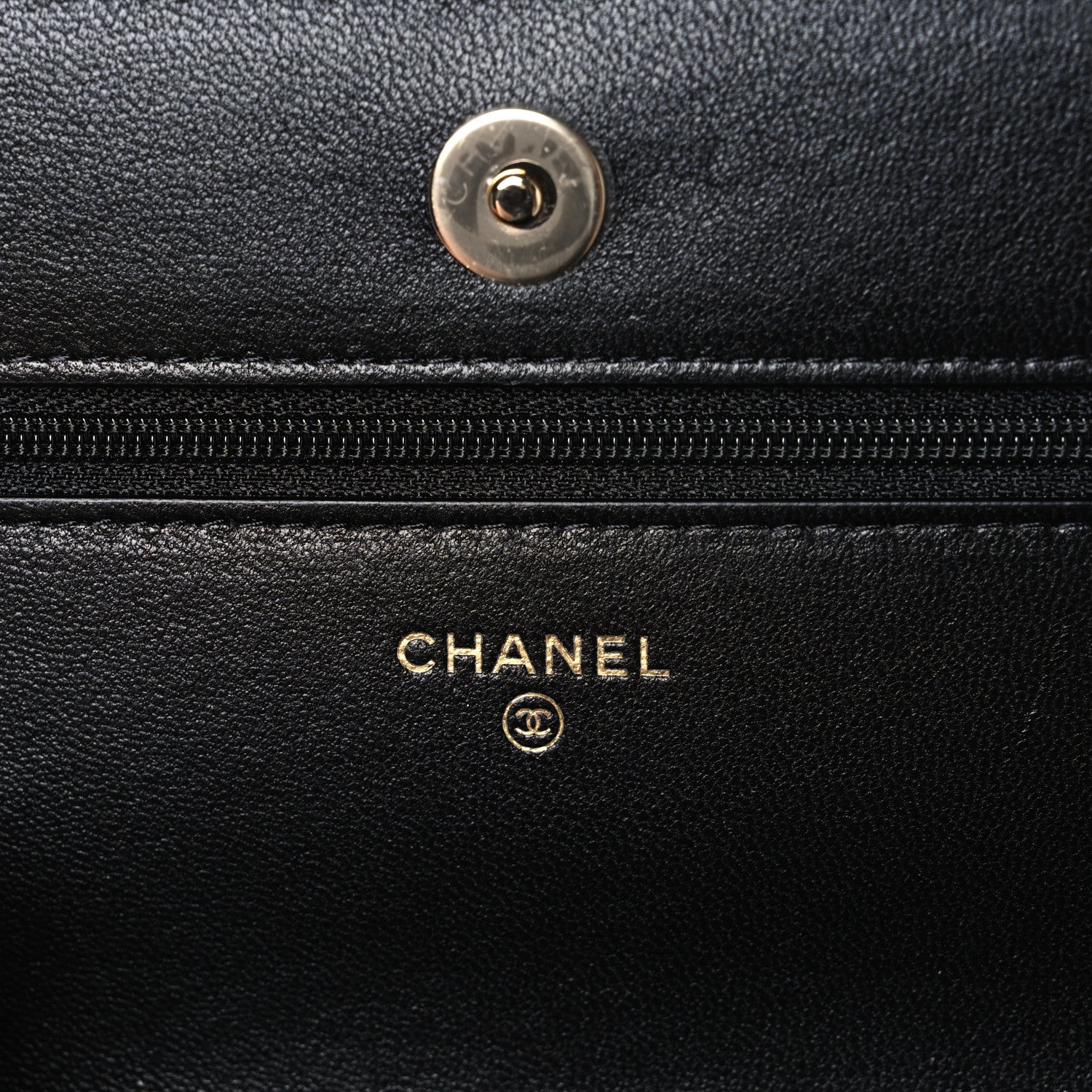 Chanel Lambskin Quilted Pearl Wallet On Chain WOC Black 5 of 12