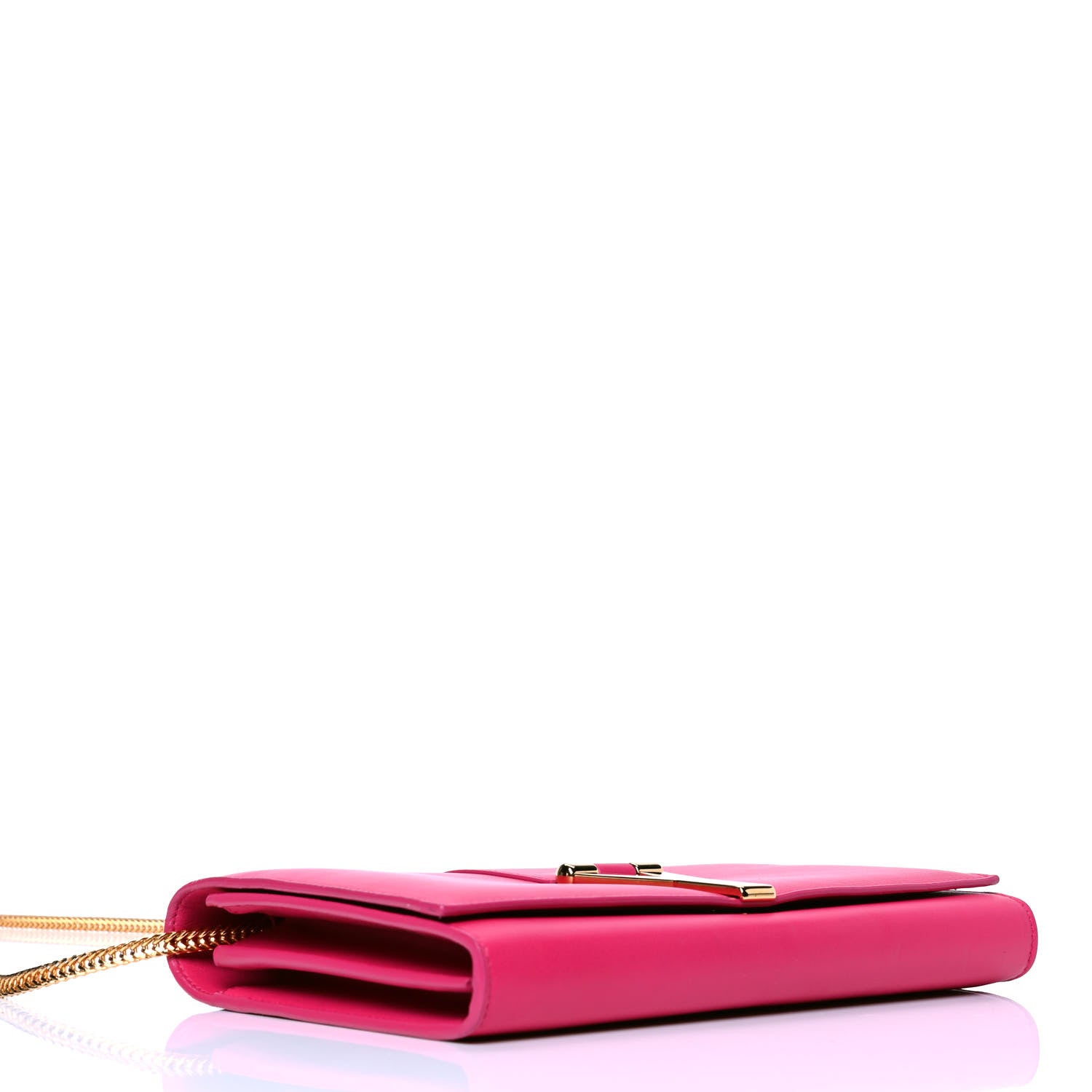 Saint Laurent Calfskin Classic Y Ligne Chain Wallet Bubblegum 3 of 5
