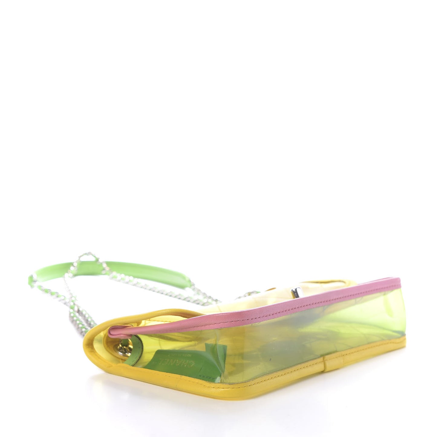 Lambskin PVC Quilted Mini Coco Splash Flap Yellow Green Pink