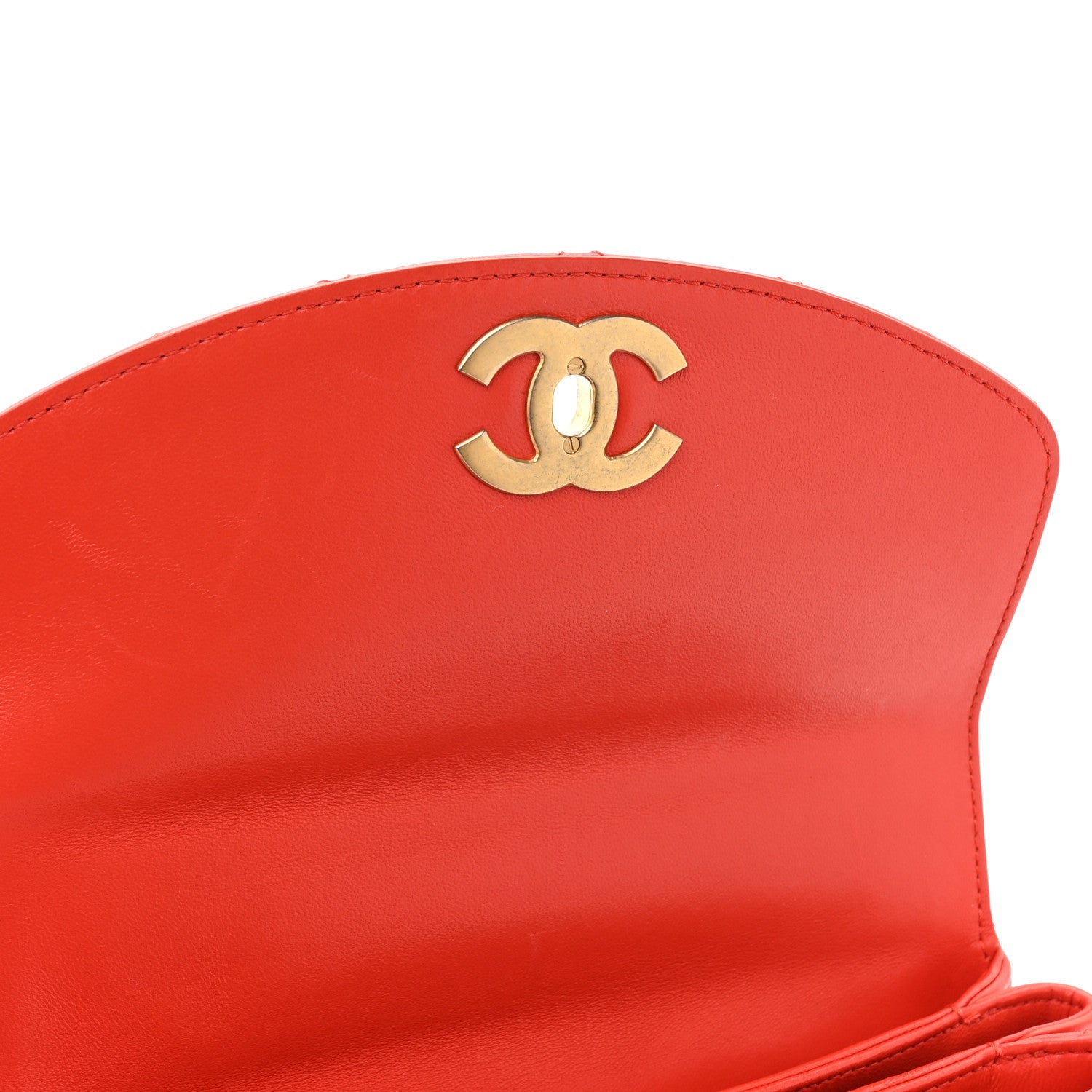 Chanel Lambskin Quilted Medium Trendy Spirit Top Handle Bag Orange 14 of 17