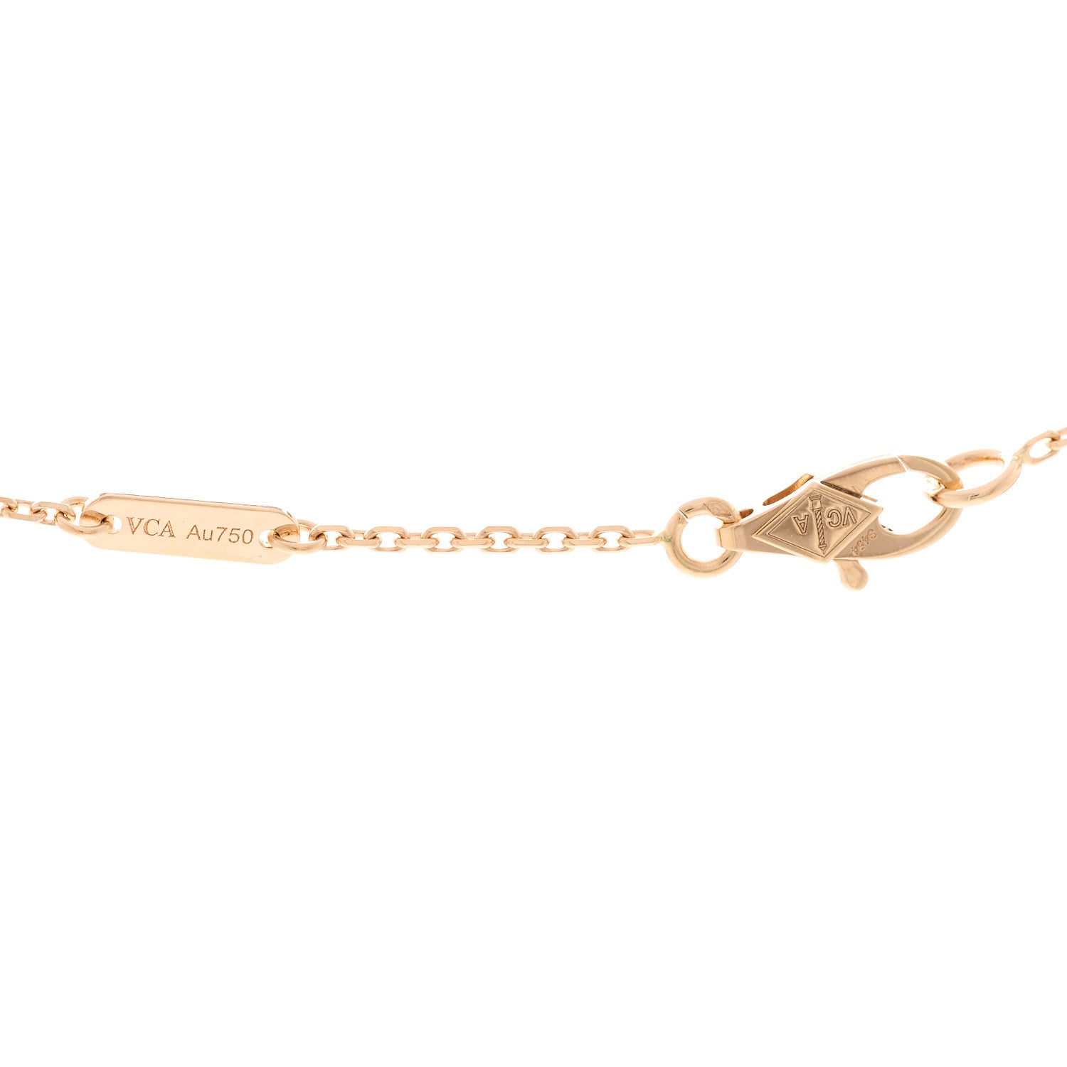 Van Cleef & Arpels 18K Rose Gold Carnelian Sweet Alhambra Pendant Necklace 4 of 5