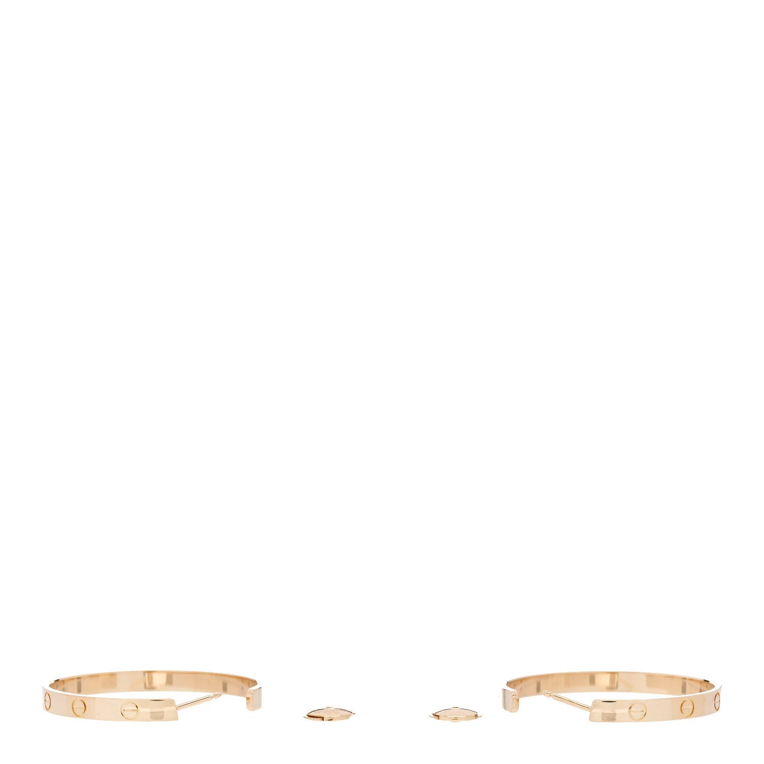 Cartier 18K Yellow Gold Large LOVE Hoop Earrings 3 of 5