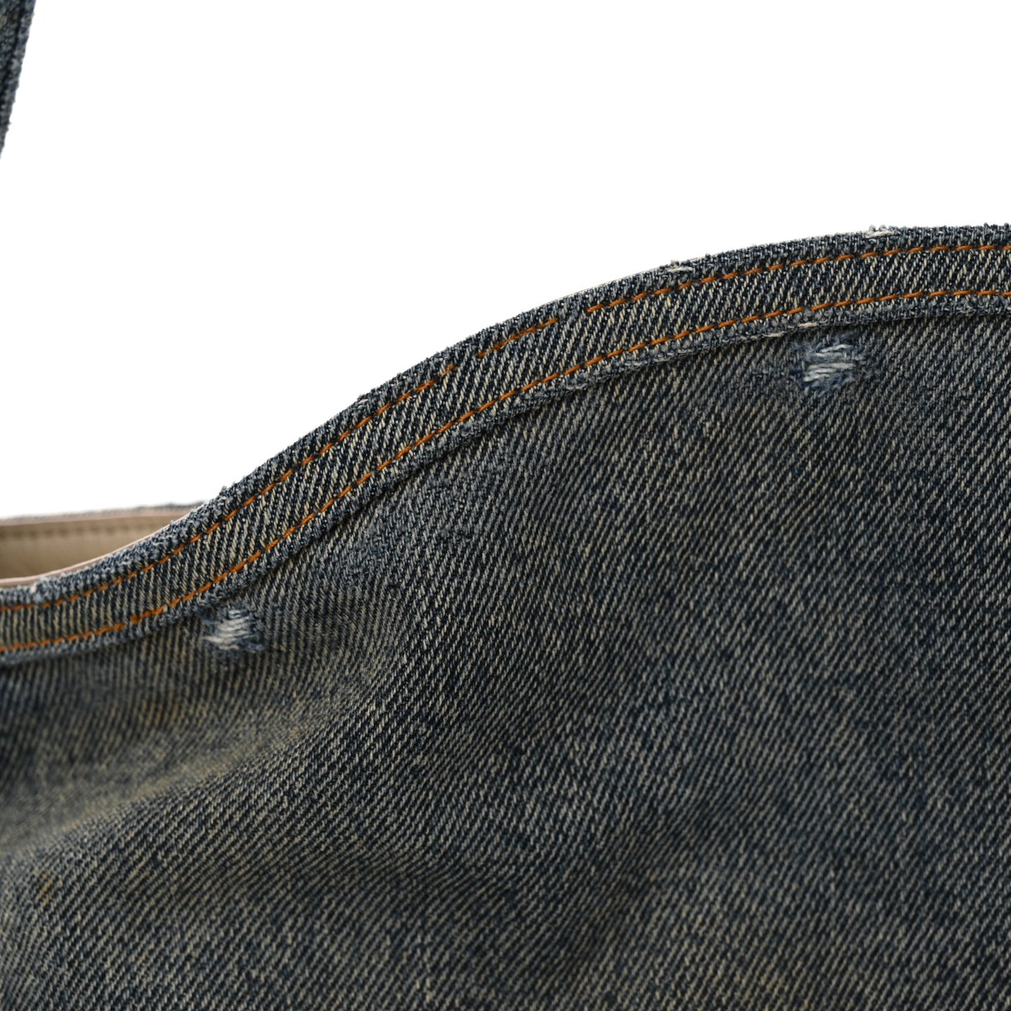 Washed Denim Medium Voyou Bag Military Blue