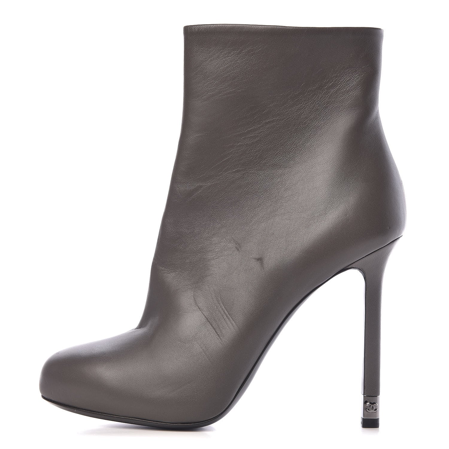 Chanel Lambskin CC Short Booties 38.5 Grey 1 of 19