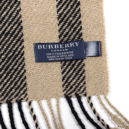 Burberry Cashmere Icon Check Fringe Scarf Brown 3 of 4