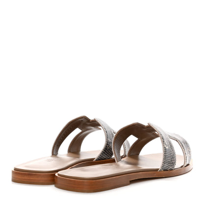 Hermes Lizard Oran Sandals 37 Ombre 4 of 10