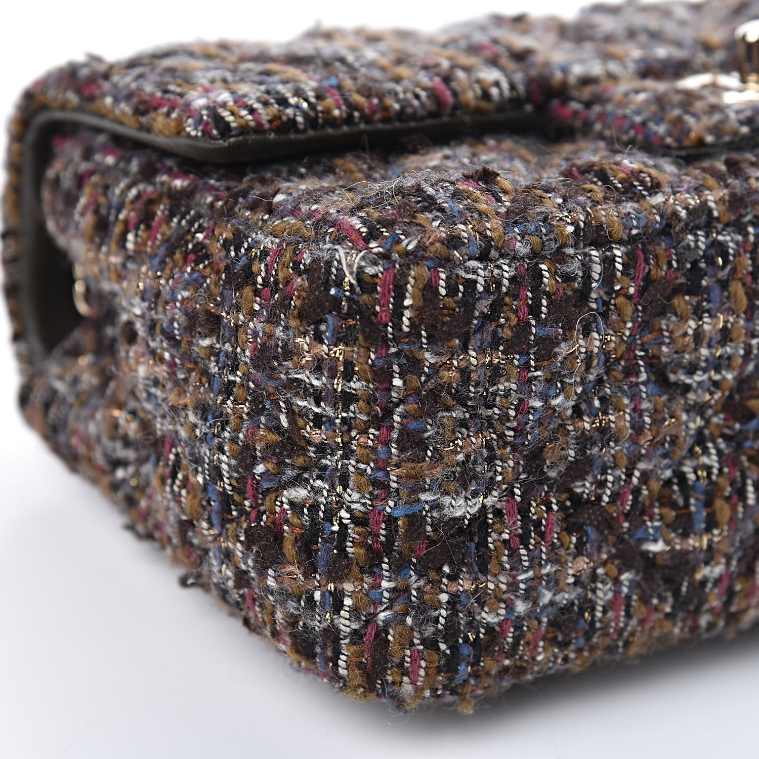 Chanel Tweed Quilted Mini Rectangular Flap Beige 9 of 11