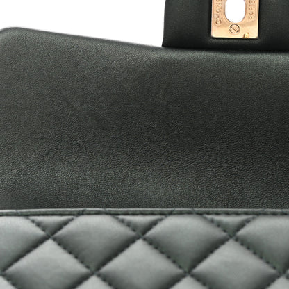 Chanel Iridescent Lambskin Quilted Mini Top Handle Rectangular Flap Dark Green 13 of 14