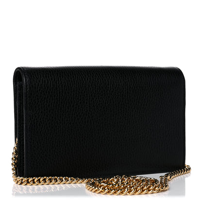 Gucci Calfskin Mini GG Marmont Chain Wallet Black 3 of 12