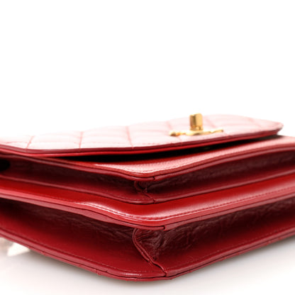 Chanel Calfskin Caviar Quilted Chain Handle Flap Red 9 of 11