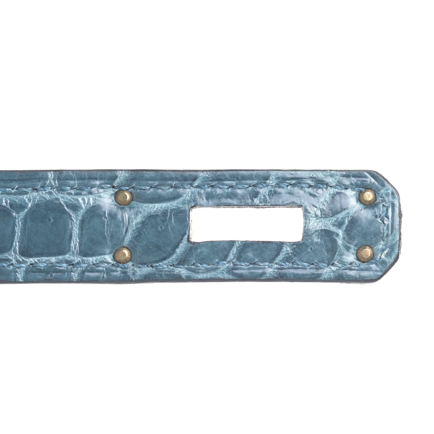 Shiny Porosus Crocodile Kelly Cut Pochette Colvert