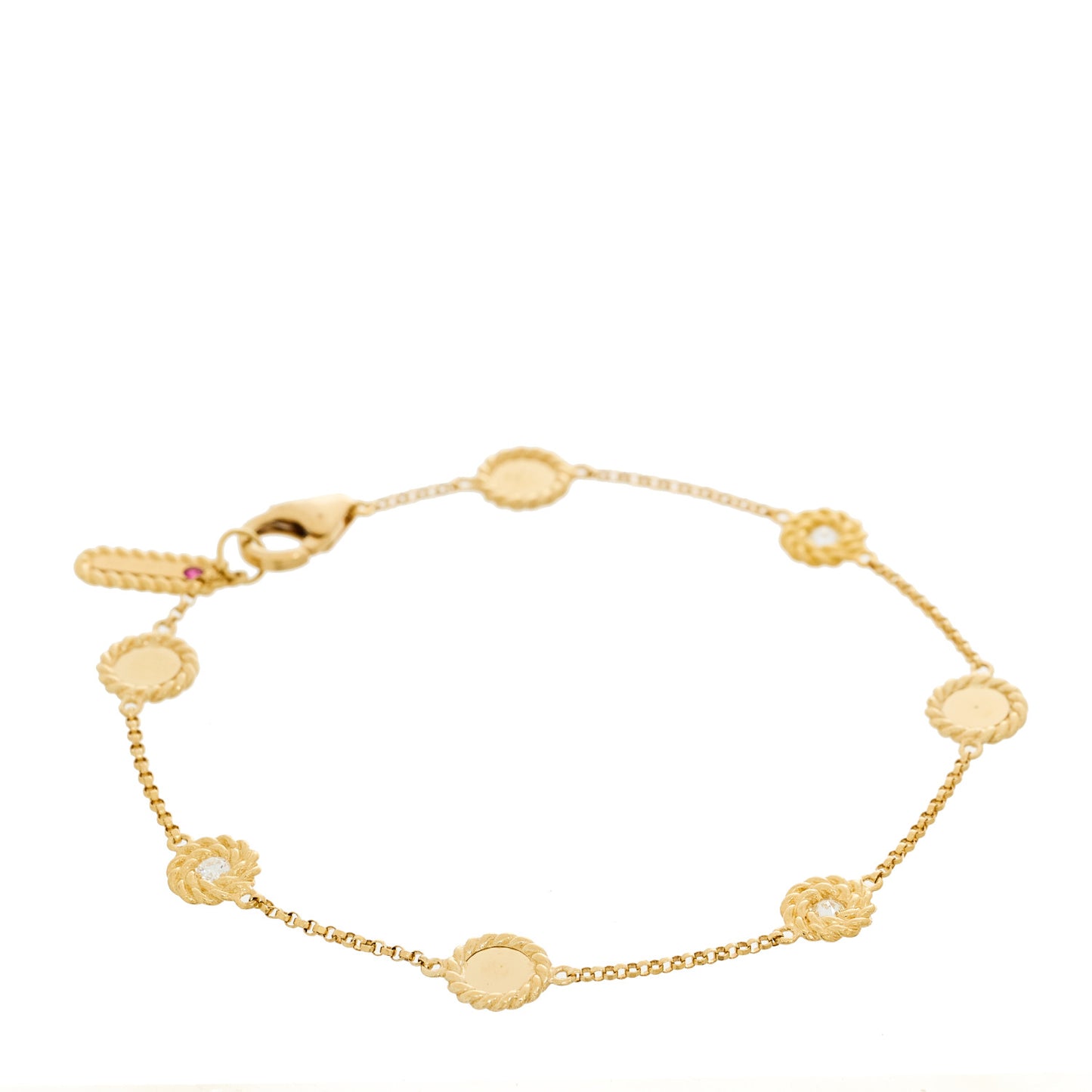 18K Yellow Gold Diamond Barooco Station Bracelet