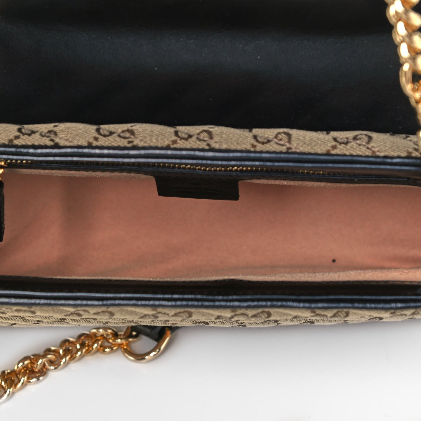 Monogram Azalea Calfskin Matelasse Diagonal Small GG Marmont Top Handle Shoulder Bag Beige Ebony Black