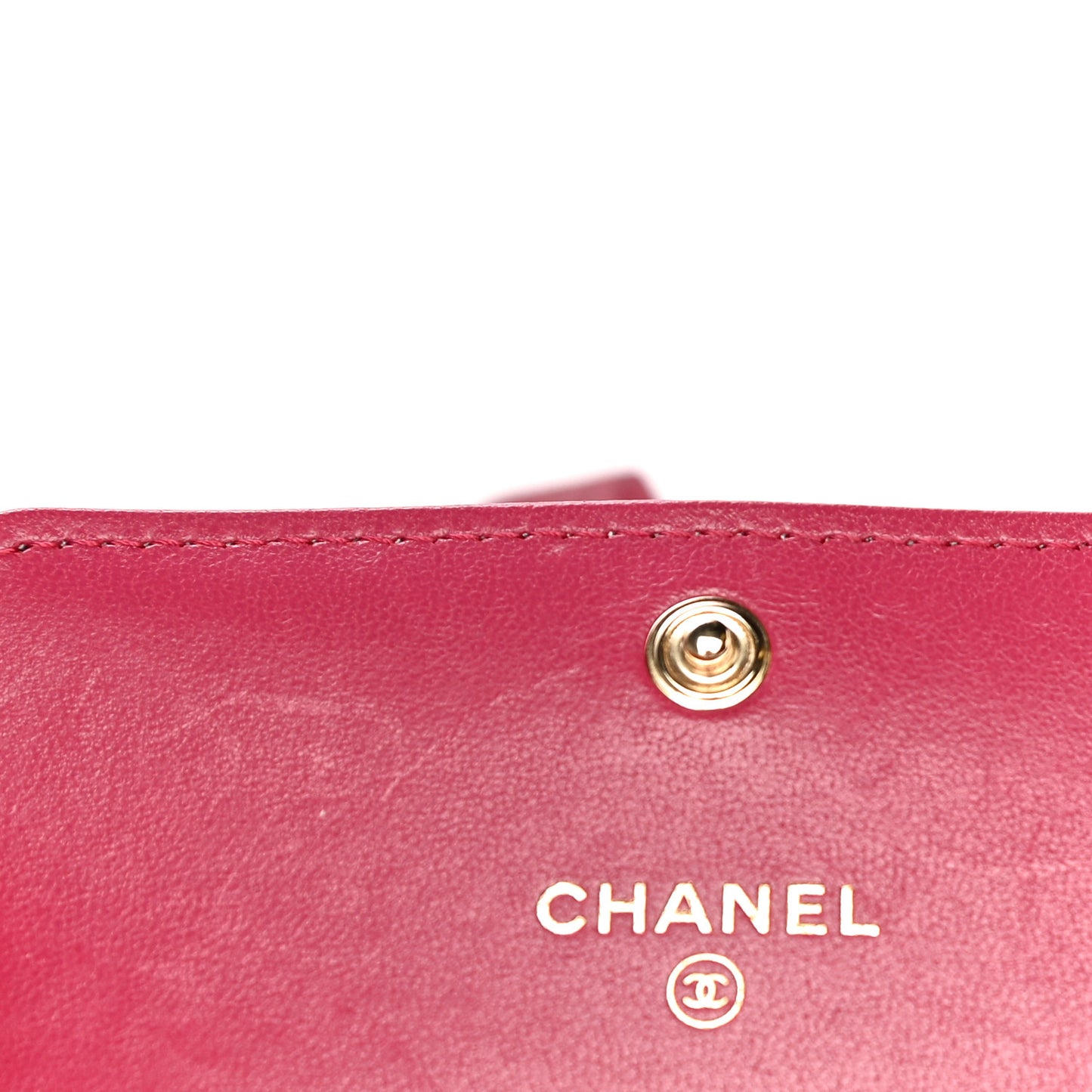 Lambskin Quilted Chanel 19 Flap Coin Purse With Chain Dark Pink