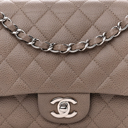 Chanel Caviar Quilted Medium Double Flap Grey 8 of 12