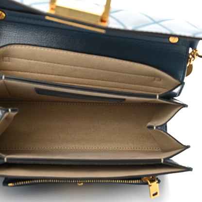Givenchy Goatskin Quilted Small GV3 Shoulder Bag Blue 5 of 10
