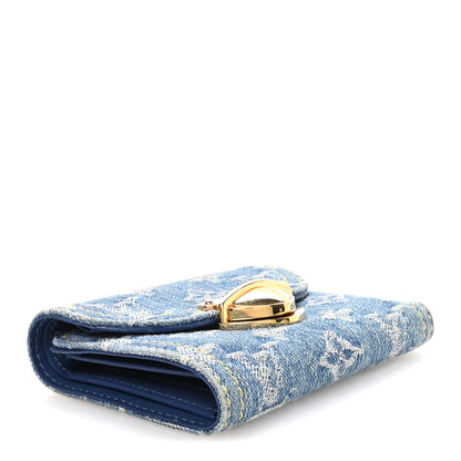 Louis Vuitton Denim Amelia Compact Wallet Blue 4 of 7