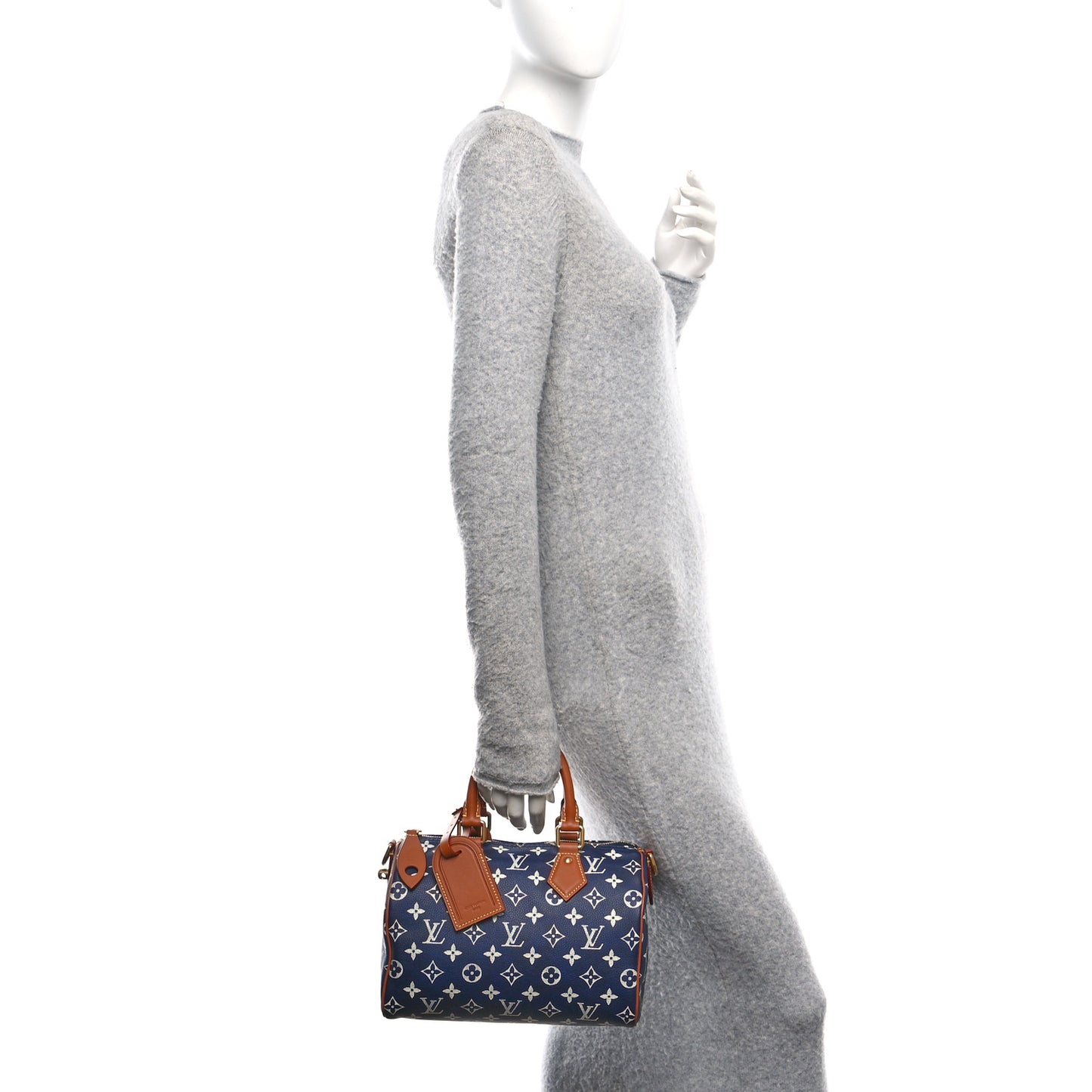 Calfskin Monogram Speedy P9 Bandouliere 25 Indigo
