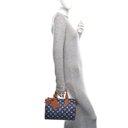 Louis Vuitton Calfskin Monogram Speedy P9 Bandouliere 25 Indigo 2 of 11
