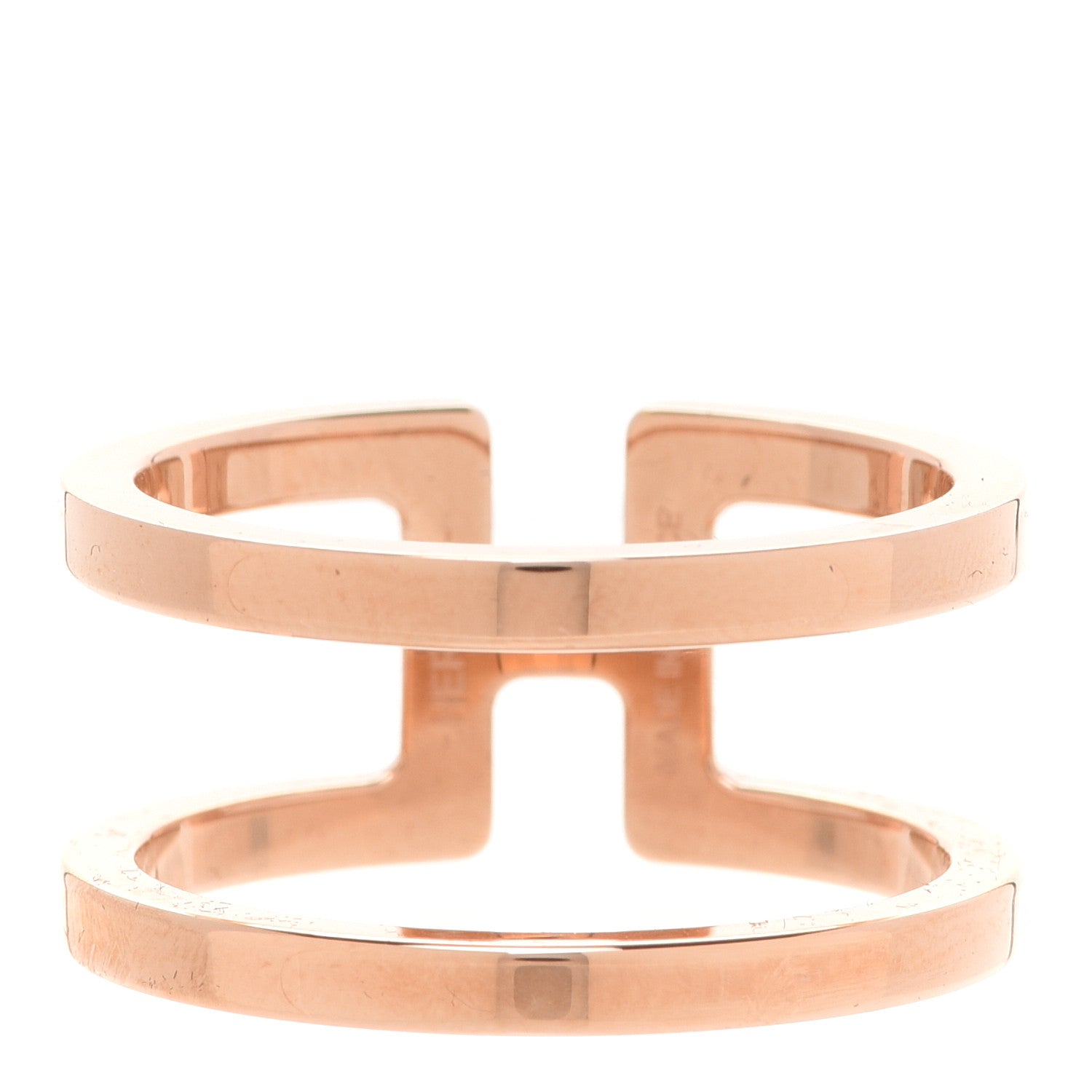 Hermes Permabrass H en Rond Scarf Ring Rose Gold 2 of 4