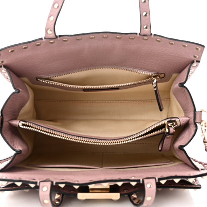 Valentino Garavani Grained Calfskin Rockstud Flip Lock Tote Lipstick 5 of 9