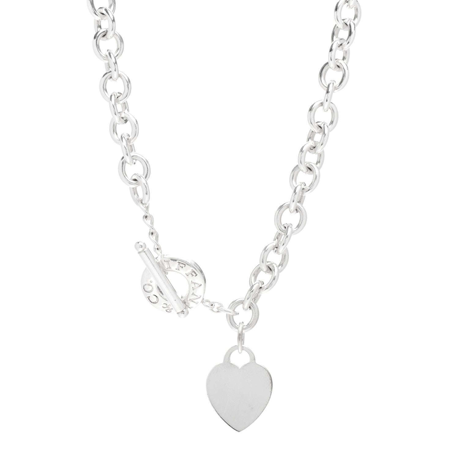 Tiffany Sterling Silver Heart Tag Toggle Necklace 1 of 4