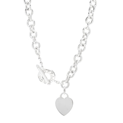 Tiffany Sterling Silver Heart Tag Toggle Necklace 1 of 4
