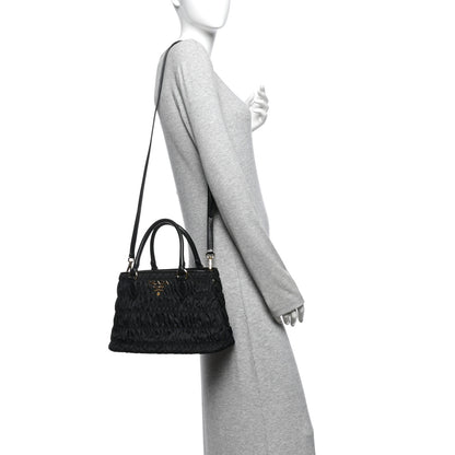 Prada Tessuto Nylon Gaufre Small Tote Black 2 of 12